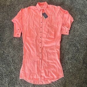 ✅NWT✅ Oversized Pink Linen Shirtdress